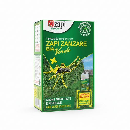 ZAPI ZANZARE BIA VERDE INSETTICIDA CONCENTRATO: FINO A TRE SETTIMANE SENZA ZANZARE. 250Ml