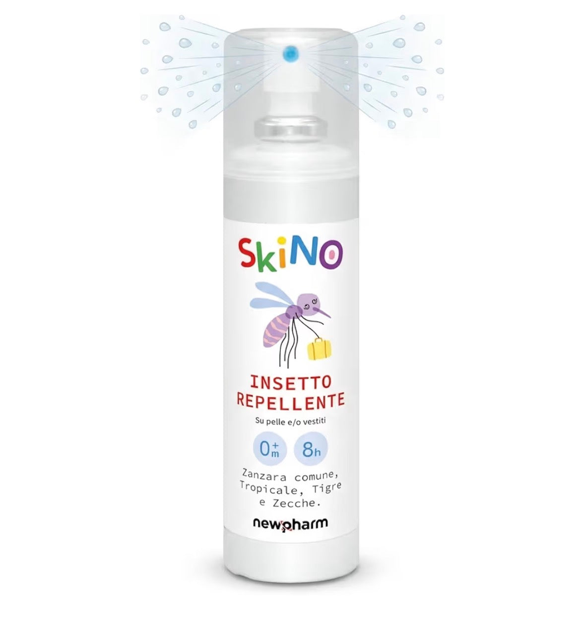 SKINO 
Spray repellente pronto all'uso per zanzare da applicare sui vestiti e sulla pelle.