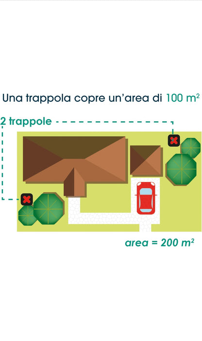 Mosquito trap progettata appositamente per ricreare un ambiente di coltura per le zanzare il più attrattivo possibile e bloccarne lo sviluppo della popolazione.