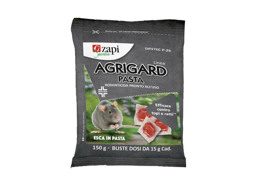 AGRIGARD PASTA
Esca rodenticida pronta all’uso in pasta, 150G