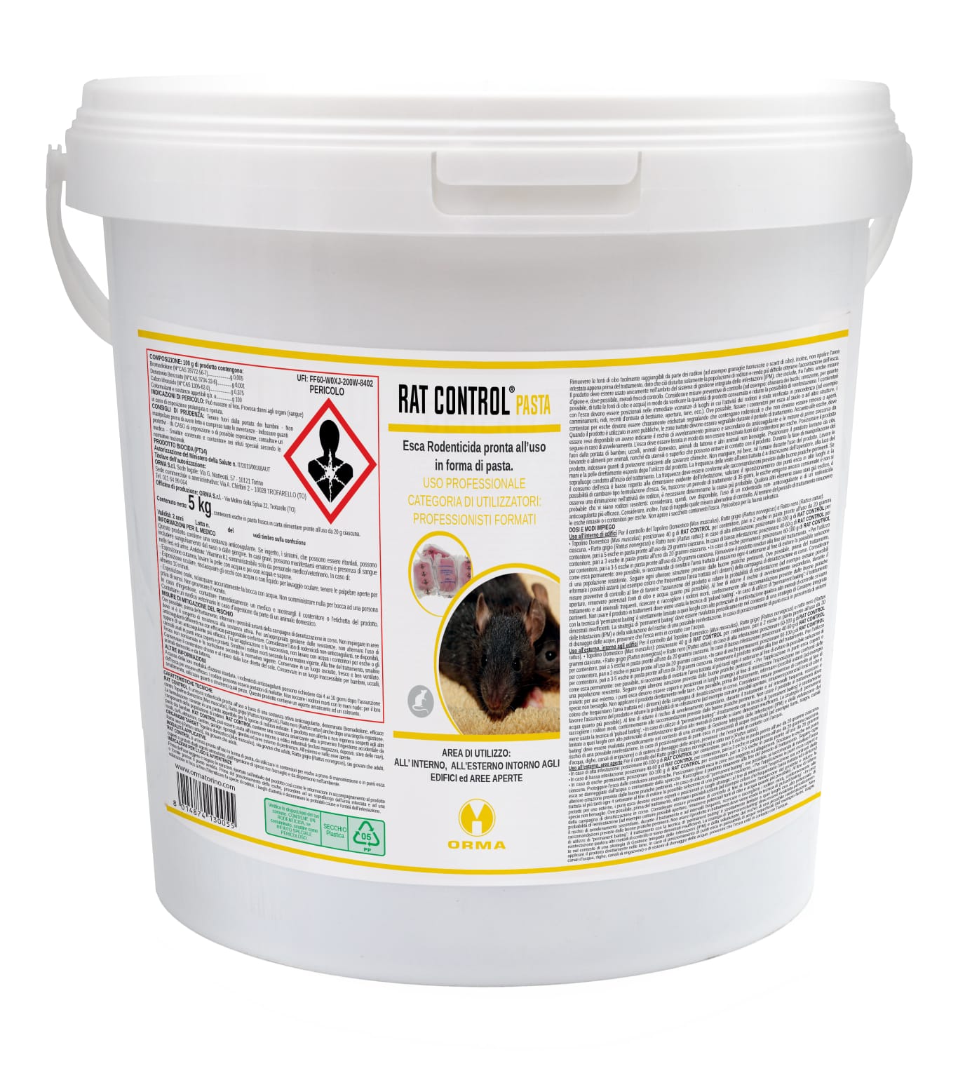Rat Control pasta veleno per topi 5Kg