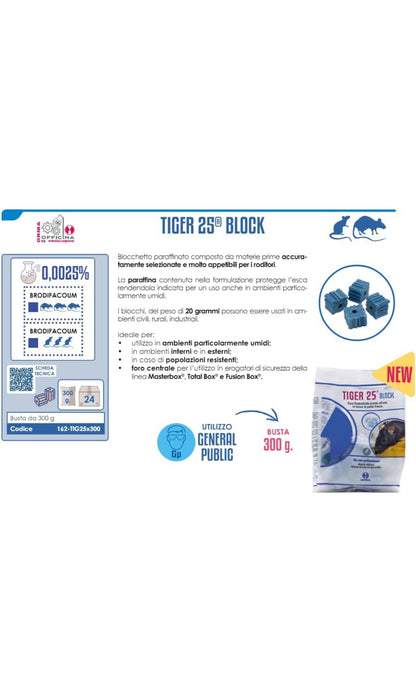 Tiger 25 Block veleno topi 300g